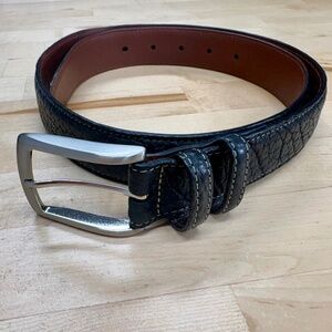 Torino American Bison Leather Belt Black/Brown Size 34 Made in USA